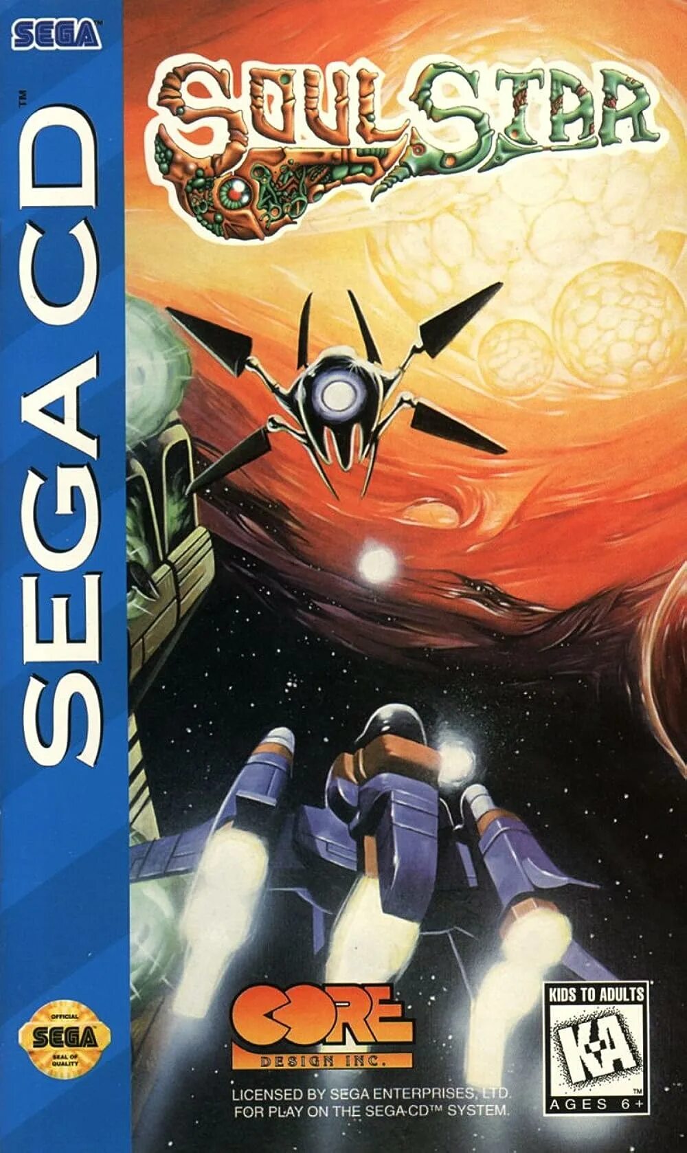 Sega CD. Soulstar. Core Design Sega CD ROM. Shoot em up Sega Mega Drive.