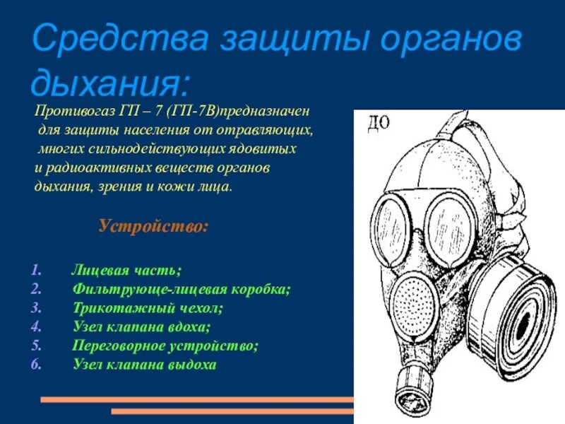 Противогаз защищает органы дыхания от. СИЗОД противогаз гп7. Строение противогаза ГП-7. Противогаз Гражданский фильтрующий ГП-7 рисунок. Противогаз ГП-7 предназначен.