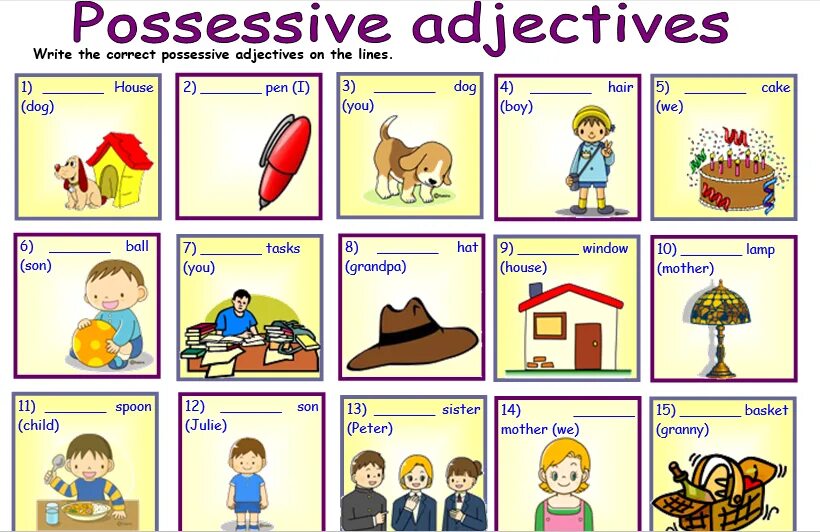 Possessive pronouns упражнения. Притяжательные местоимения Worksheets. Possessive pronouns игры. Possessive в английском языке. House adjective