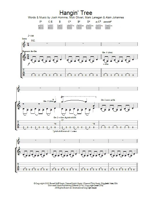 Tree tabs. Hanging tree табы для гитары. queens of the stone age notes.
