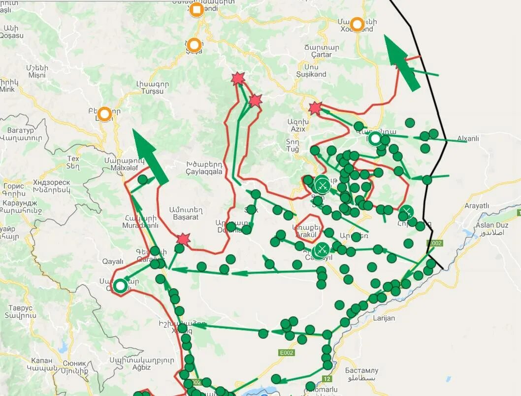 Карта боевые действия продвижения. Нагорный Карабах карта боевых действий 2020. Яковлевка на карте боевых действий. Mash карта боевых действий. Российские войска в НКР.