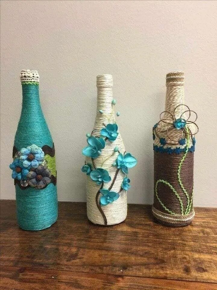 Декорирование бутылок. Декорирование бутылок. Декор стеклянных бутылок. Bottle craft. Декор стеклянных бутылок.