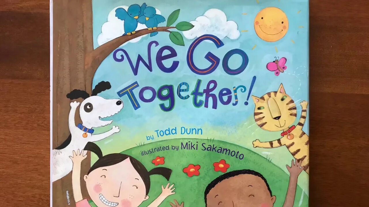 Going on together. Книга on we go. fun book designs. going to rhyme. rhyme picture.