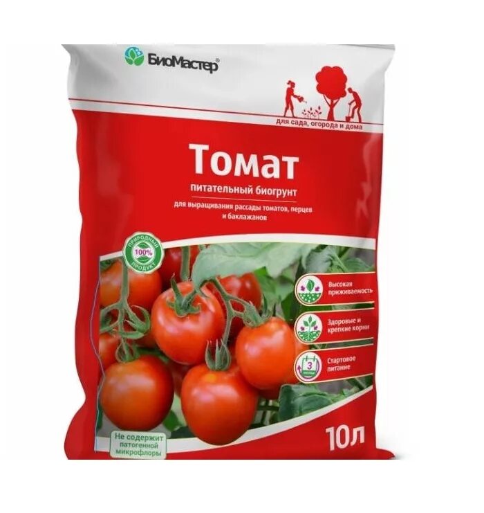 Смесь 10 л из. Грунт "БИОМАСТЕР" брикет томат, перец 10л. "БИОМАСТЕР - томат, 10л", питательный Биогрунт. Торфогрунт томат 10л. Грунт томат 10л.