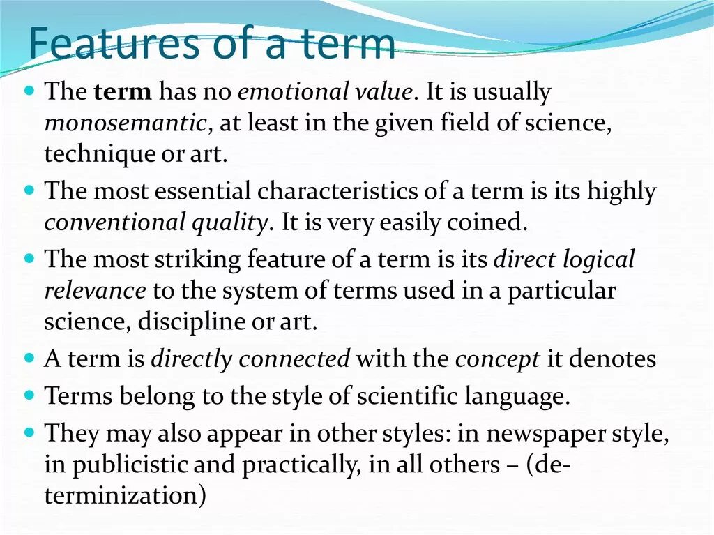 Terms in stylistics. Stylistic classification of the English Vocabulary. Stylistic Lexicology. Term is in stylistics.