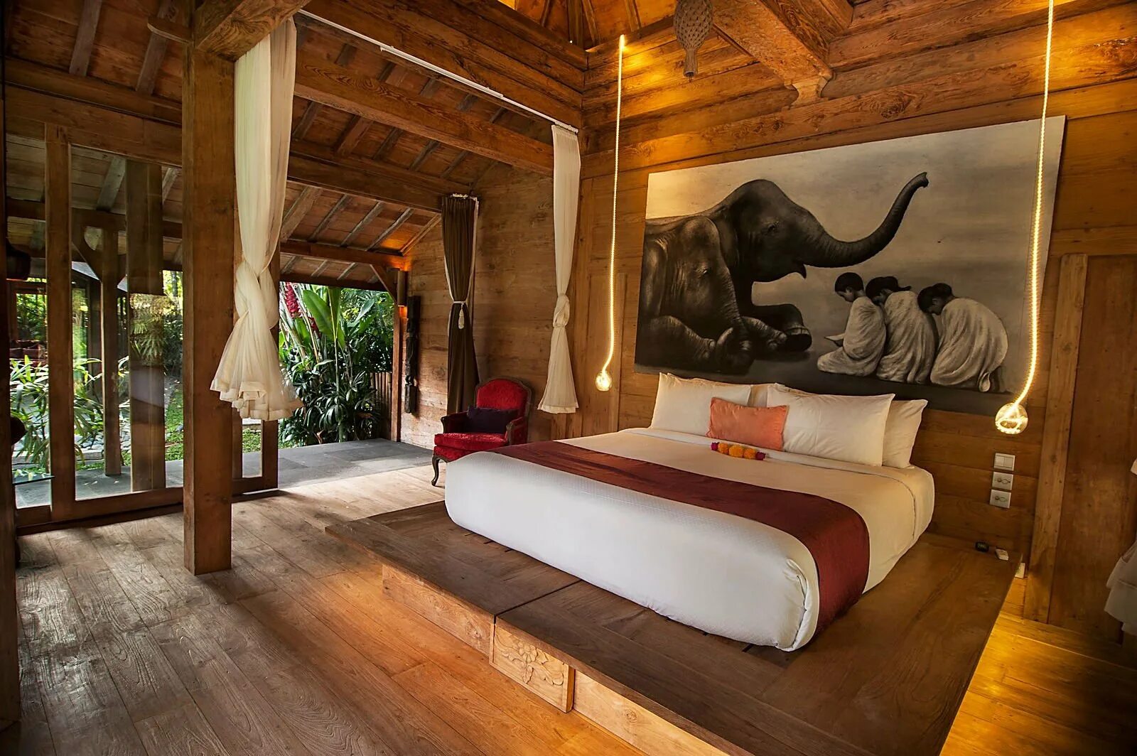 Дизайн Балли в стиле Бали. Джапанди Бали. Интерьер спальни в балийском стиле. Виллы в баллийском стиле.