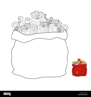 Мешок с подарками нарисовать легко