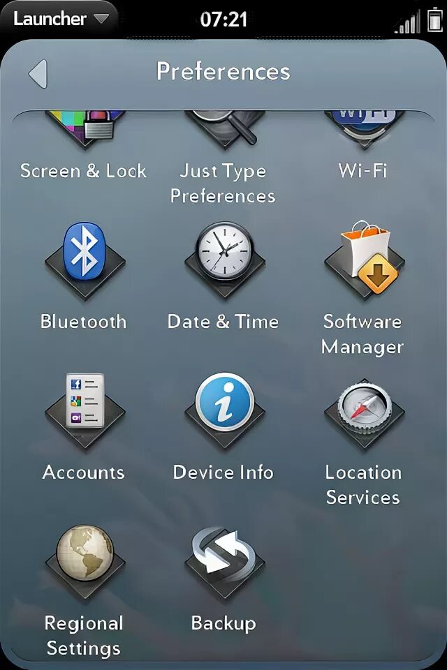Web os android. Webos 2.0. preferences launcher. preference screen.
