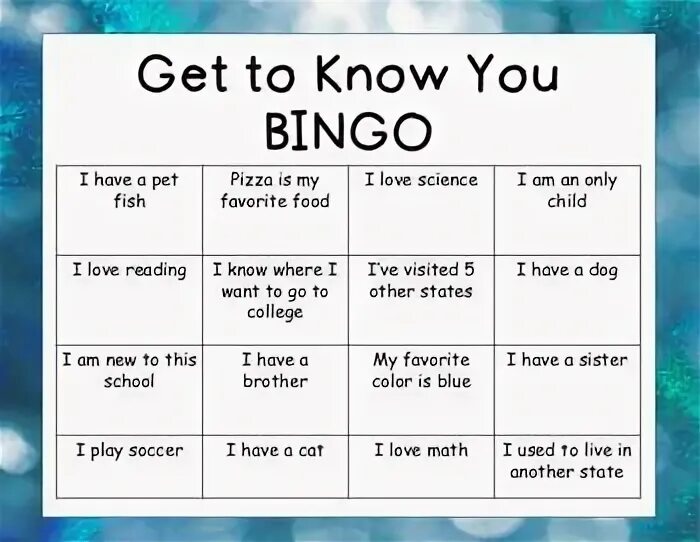 Hello can we know each other. Get to know you Bingo. Get to know. Get to know you Bingo for Kids. Get to know game.