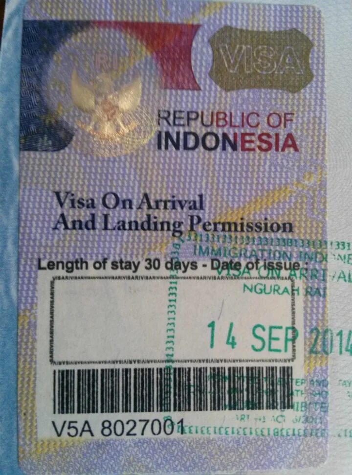 Visa Indonesia. Виза в Индонезию. Виза на Бали. Visa on arrival. Сколько виза на бали