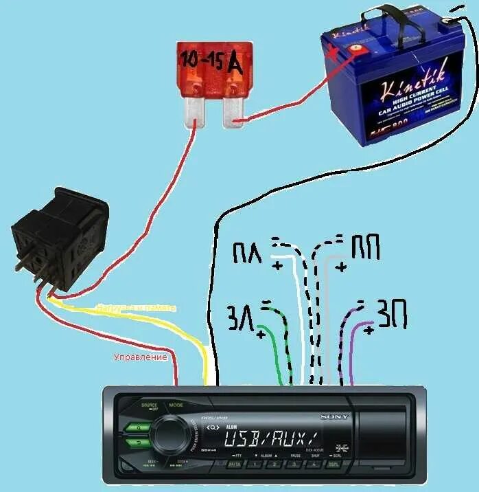 Магнитола 12v. Как правильно подключить автомагнитолу через аккумулятор. Схема подключения магнитолы через кнопку. Схема подключения магнитолы на 24 вольта. Схема подключения магнитолы через кнопку на ВАЗ.