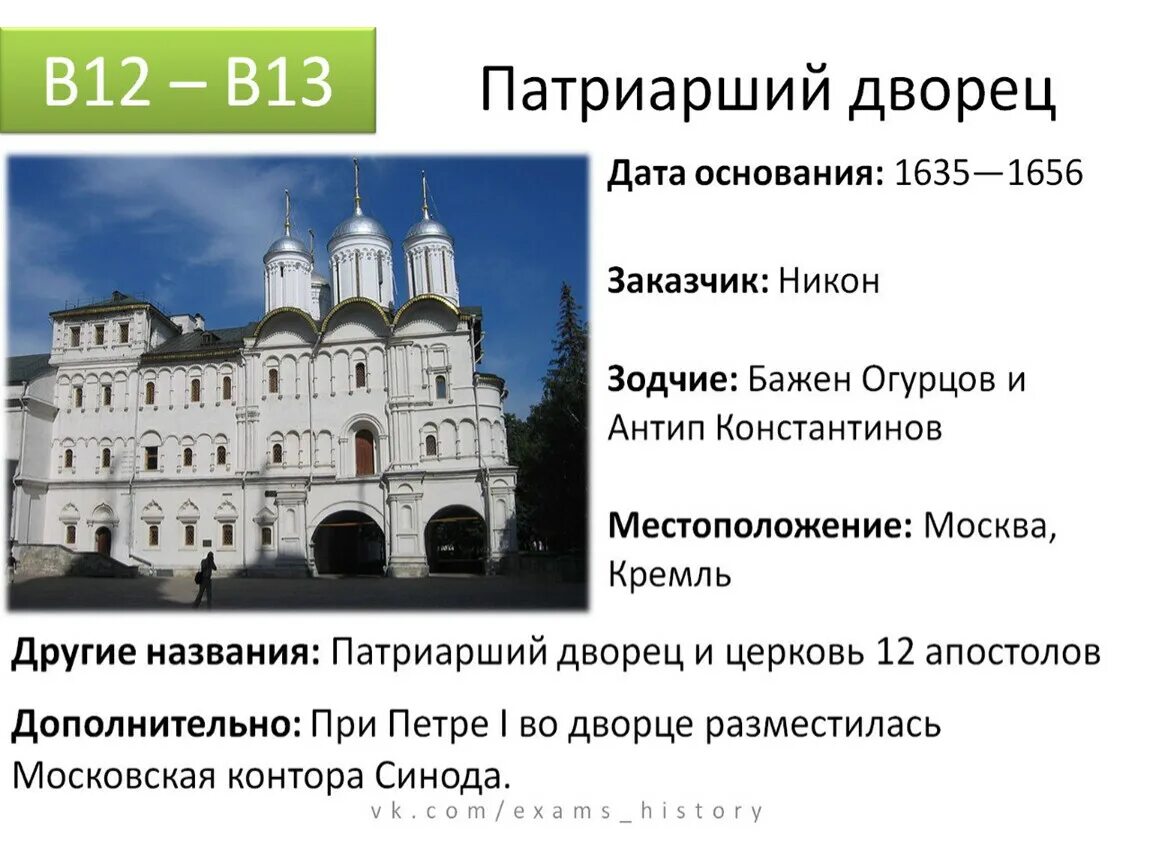 Тест егэ история по векам. Церкви 17 века в России для ЕГЭ. Памятники культуры 17 века ЕГЭ. Архитектура 16 17 века в России таблица. Патриарший дворец Московского Кремля Архитектор.