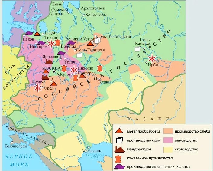 Пересказ экономическое развитие россии в 17 веке. Экономическая карта России 17 век. Карта экономического развития России 17 века. Специализация районов 17 век карта. Экономическое развитие России 17 век карта.