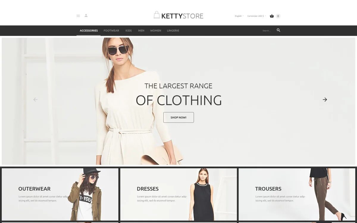 примеры интернет магазина одежды