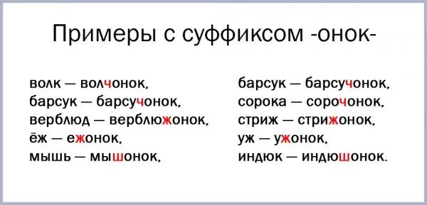 10 Слов с суффиксом Онок ёнок. Слова с суффиксом Онок ёнок. Слова с суффиксами Онок енок. Слова с суффиксом ОЦОК. Зайцев суффикс слова