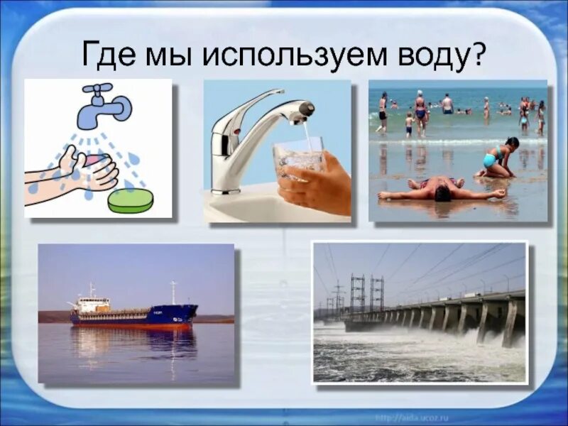 Вода использованная в быту. Где используется водавода. Где используют воду. Где используется вода человеком. Где человек использует воду.