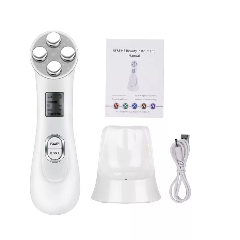Ems омоложение. Массажер для лица rf + ems + led. beauty gun микротоковый массажер rf-лифтинг ems. многофункциональный аппарат для лица 6 в 1 (ems, rf, ultrasonic, eye, cryo, lead in). прибор ultrasonic beauty instrument.