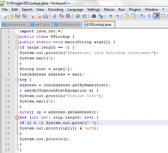 Import java. Print System net. Host lookup