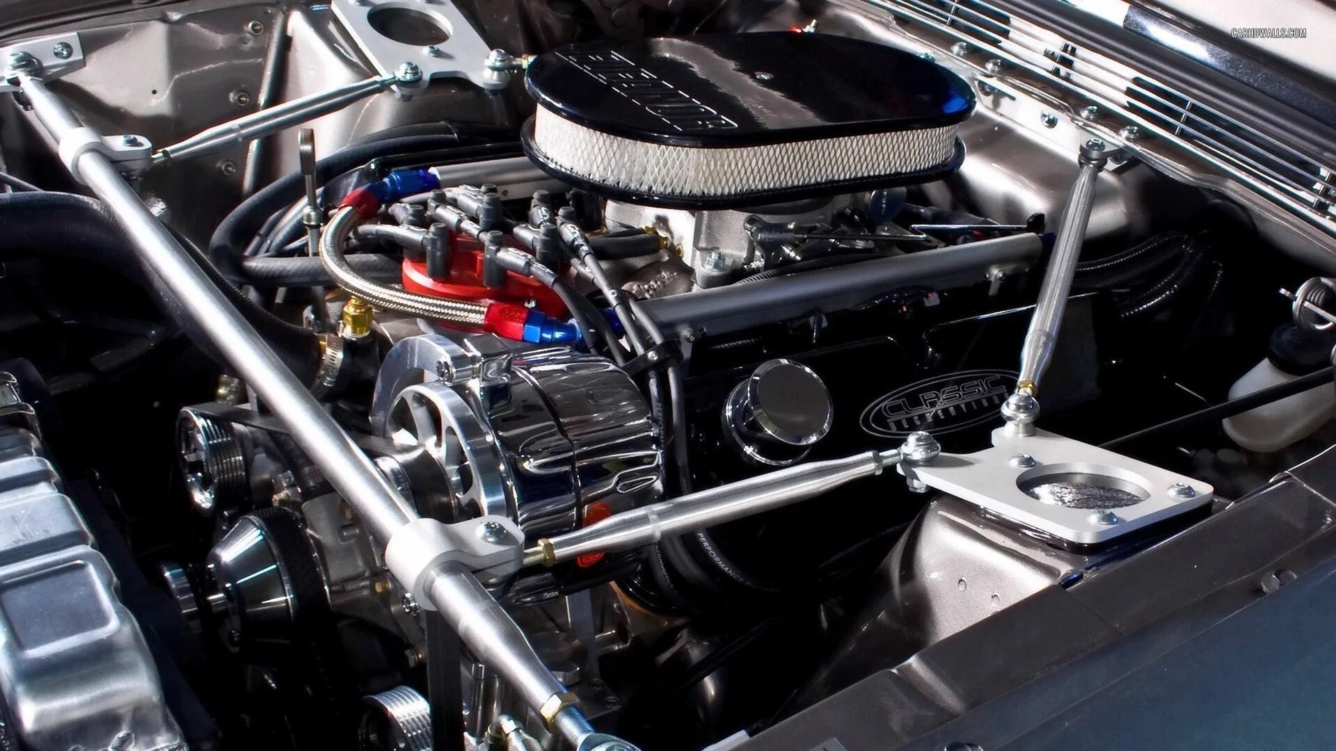 The engine is under the
