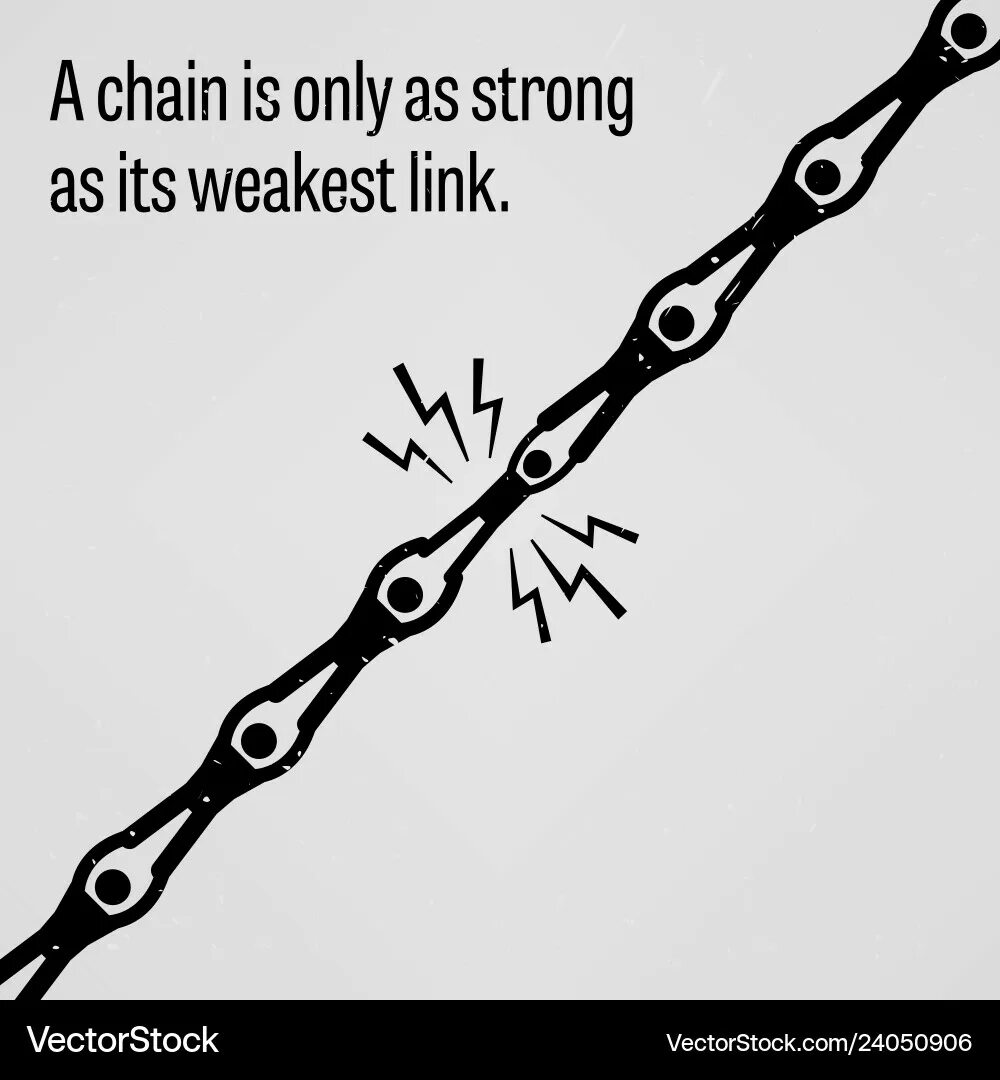 Weak key. A chain is only as strong as its weakest link.. as strong as рисунок. only chains. strong to weak.