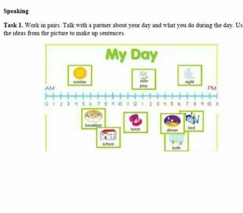 What do you do during the Day ответ. Task in pairs. Talk in pairs. 25 Talking about your work решебник. Work in pairs imagine