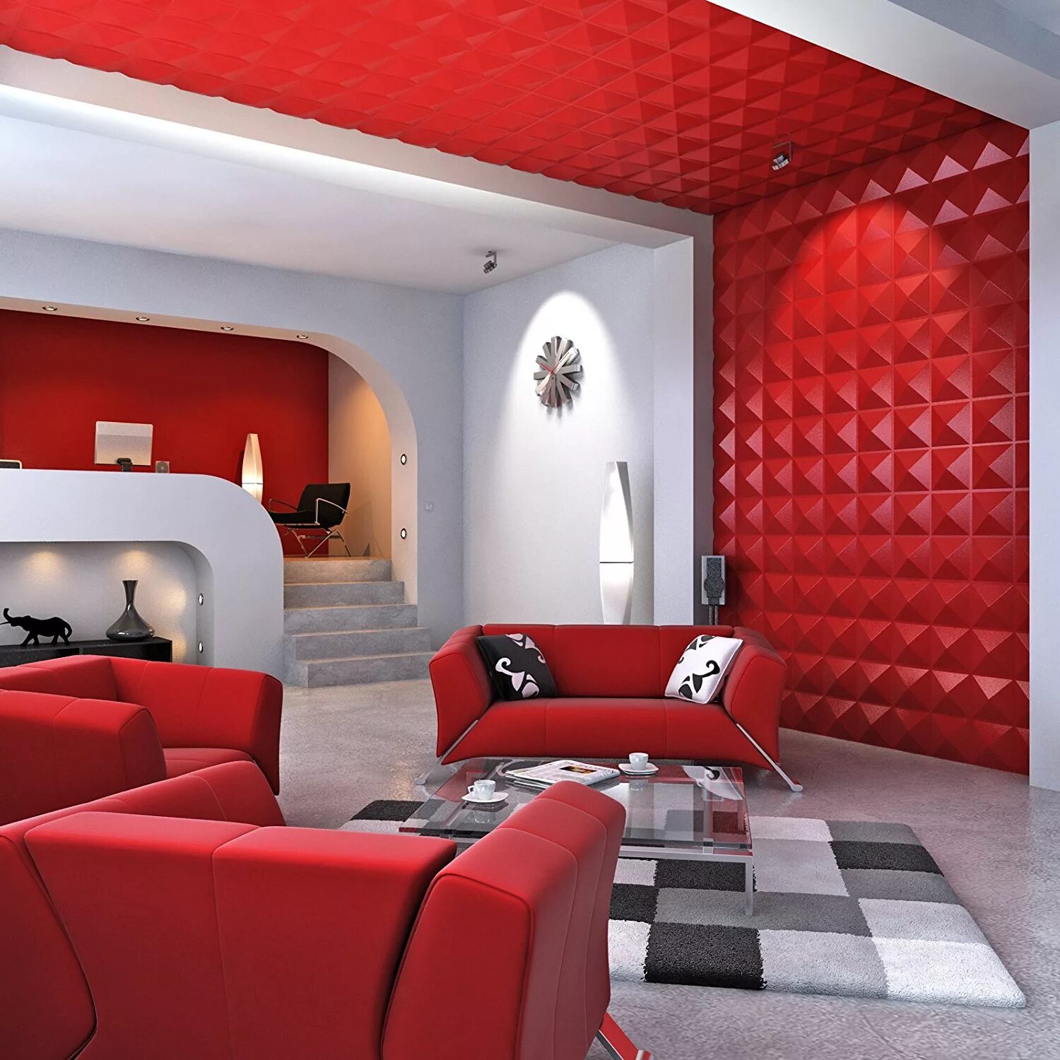 Красно белый интерьер. Комната с красными стенами. Красные стены в интерьере. Интерьер в красно белых тонах.