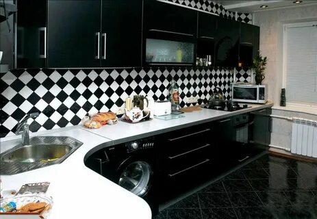 Фартук черно белой