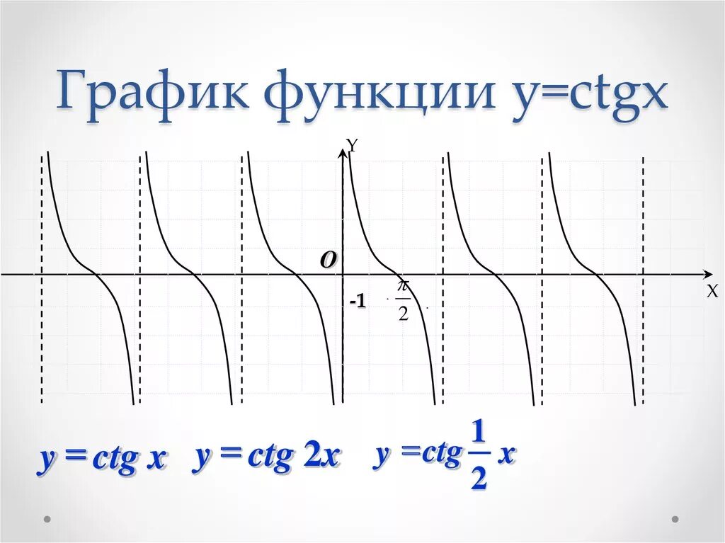 Свойства графика ctgx