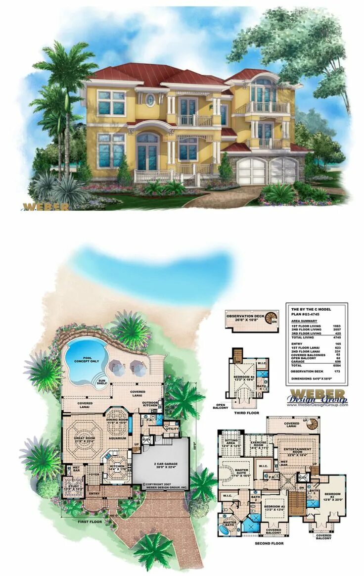 Море схем дома Mediterranean House Plan: 1 Story Home Floor Plan for Narrow Lot Mediterranean s