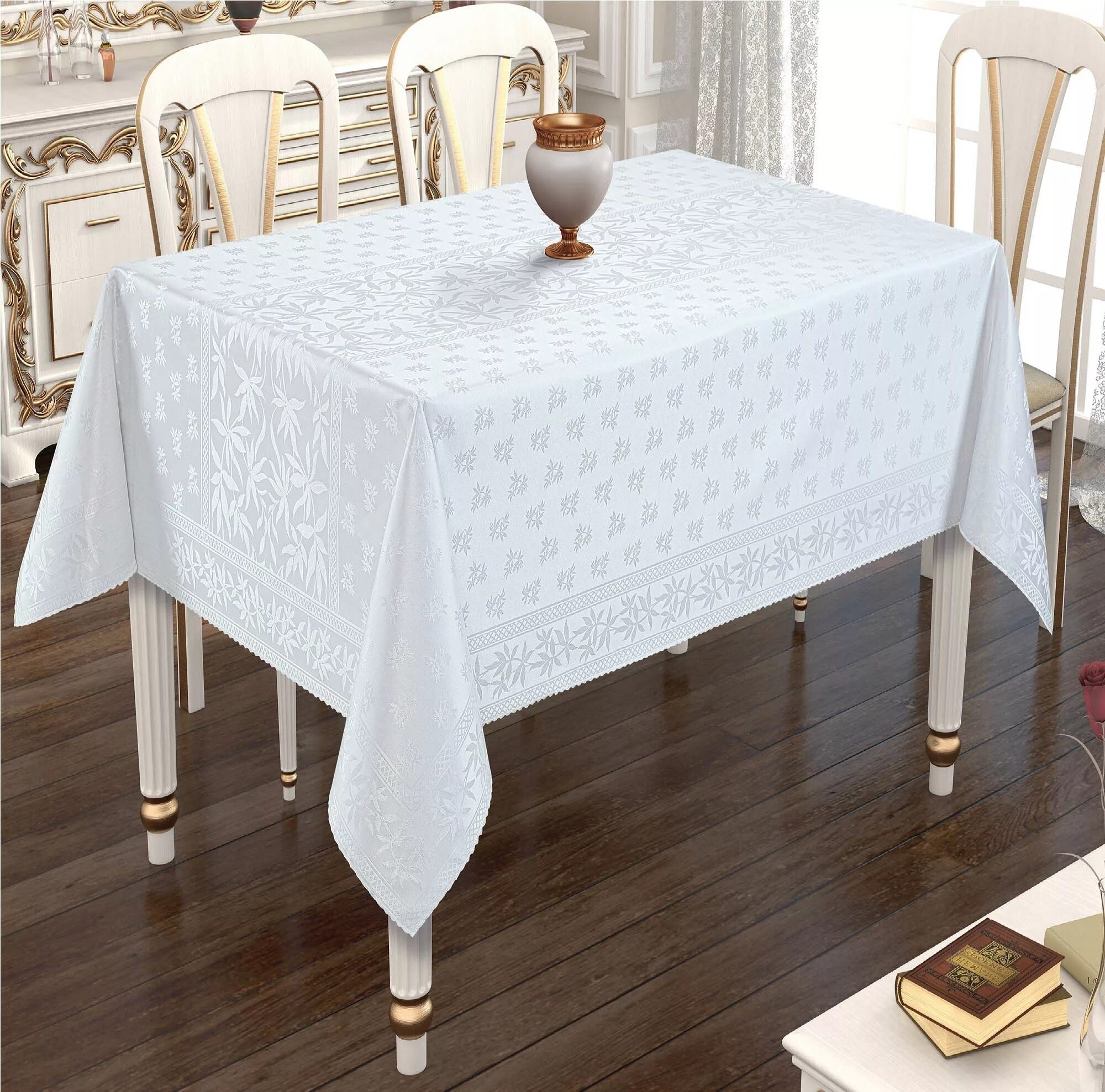Белоснежная скатерть. Скатерть do&amp;co броде жаккард 160q perla. скатерть do co 160x220см. скатерть jacquard tablecloth белая. скатерть жаккард прямоугольная 160х300 см.