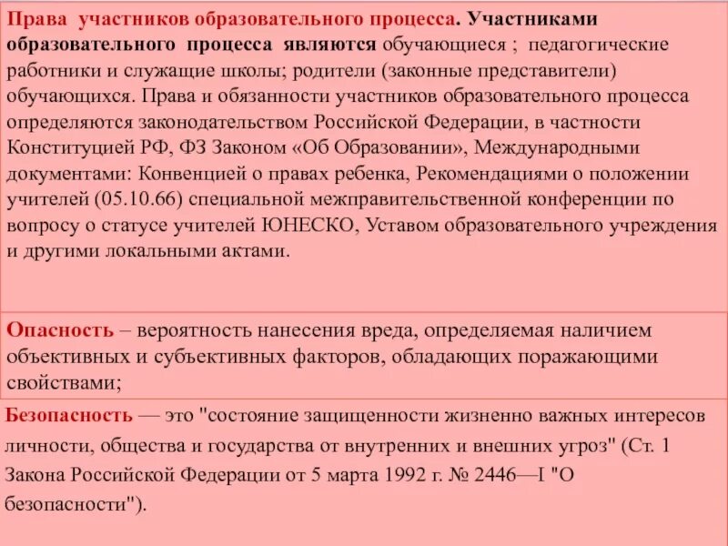 Участниками учебного процесса являются. Обязанности участников образовательного процесса.