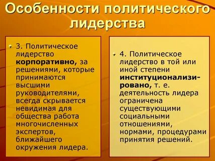 Какие особенности политической