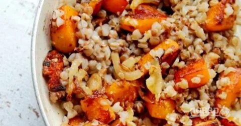 Тыква запеченная с гречкой
