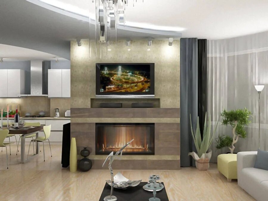 Камин в кухне гостиной фото Kitchen Классический Гостиная Сиэтл от эксперта Paul Moon Design Houzz Р