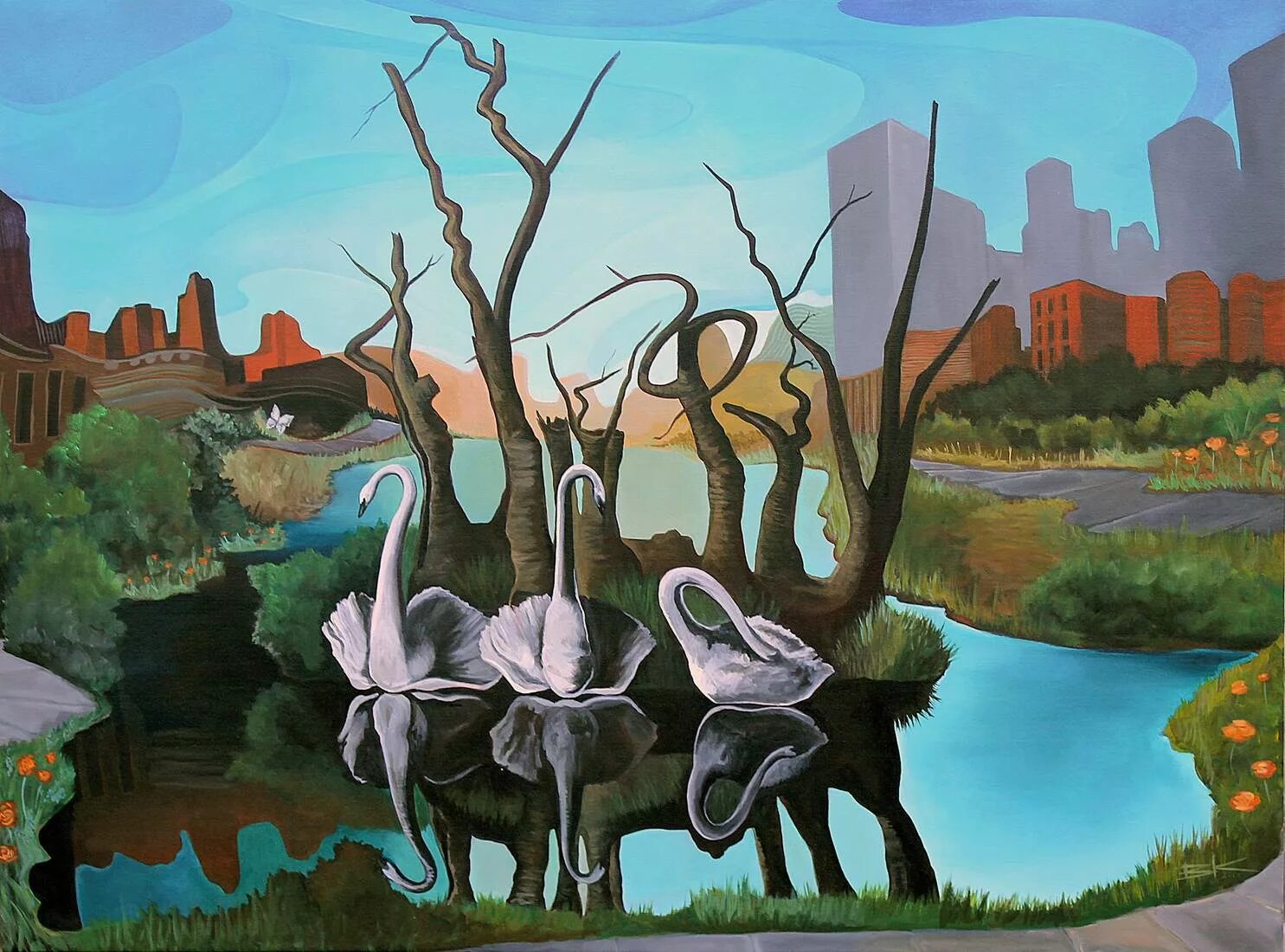 Лебеди отражающиеся в слонах. Salvador Dali Swans reflecting. Dali Swans reflecting Elephants. Сальвадор дали «лебеди, отражающиеся в слонах» (1937). Сальвадор дали Swans reflecting Elephants.