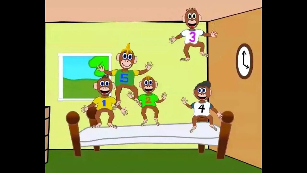 Включи five little monkeys