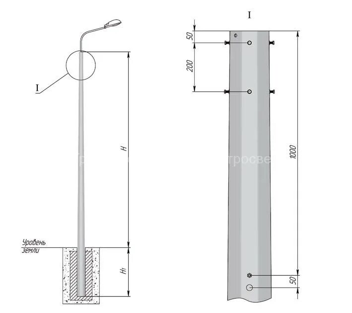 1-ц. опоры контактной сети огскс. опора железобетонная для уличного освещения. опора граненая коническая огк-7. стойка ж.