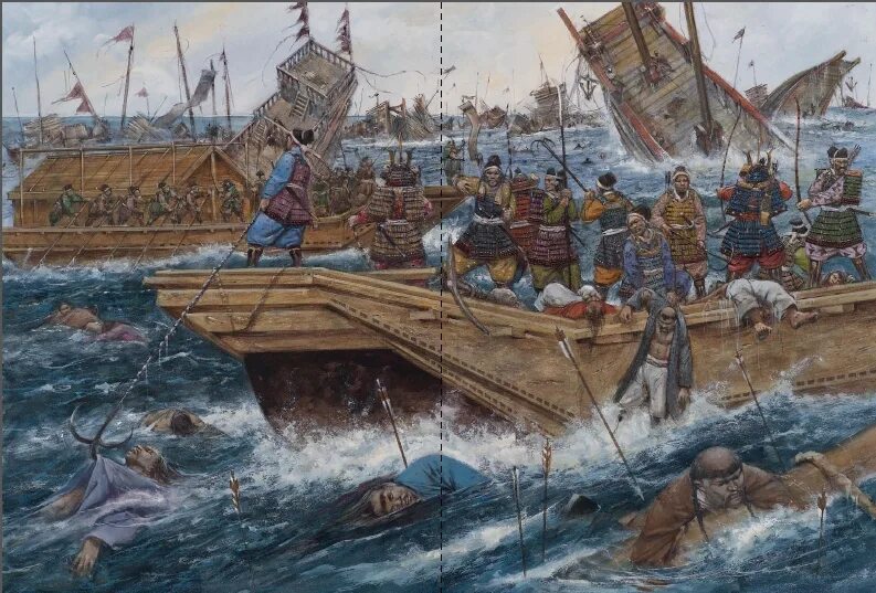 Монголы использовали китайскую военную технику. Вокоу - японские морские пираты. Монгольское вторжение в Японию 1274. Цусима 1274.