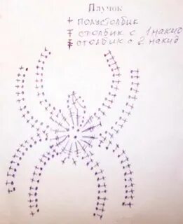 Паук крючком схема и описание