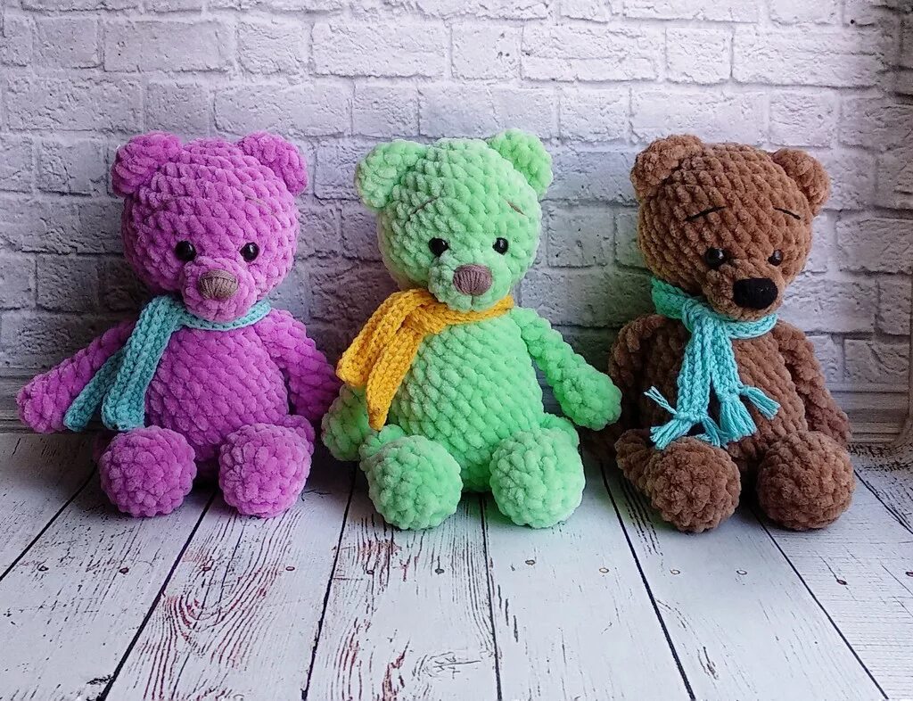 Вязание плюшевого мишки. Mishka Amigurumi мишка. Мишка Тедди крючком из плюшевой пряжи.