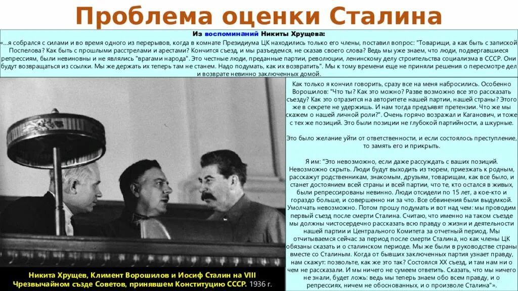 Доклад сталина 6 ноября выпустили на чем. Оценка Сталина. Хрущев репрессии. Проблема оценки Сталина.