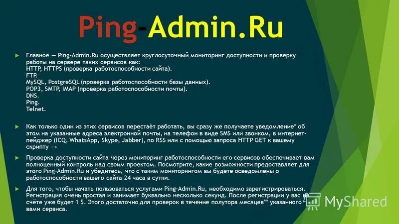 Мониторинг доступности сайта. Проверка работоспособности сайта.