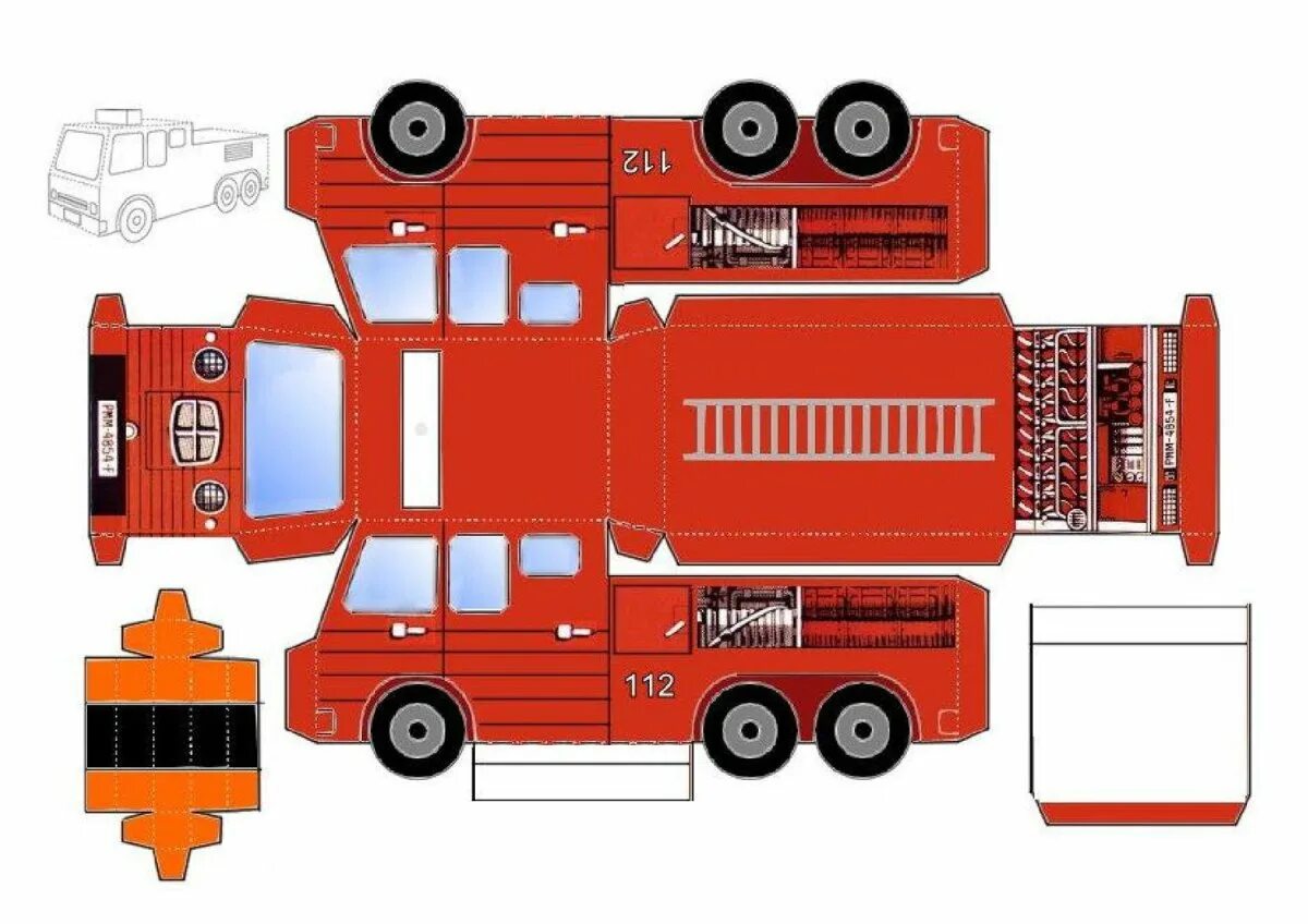 Распечатать машинку для вырезания. Пожарная машина из бумаги. Макет машины. Машинки для вырезания. Модель пожарной машины из бумаги.