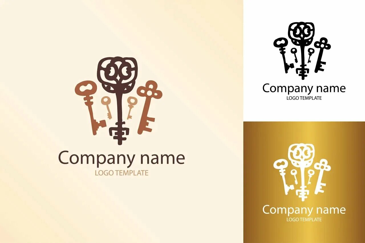 Company name. Logo Company name. Логотип человеческого лица Company name. 3 варианта логотипа