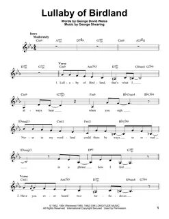 Lullaby Of Birdland Lead Sheet