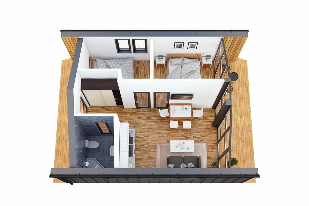 Модульный дом Smart 40 кв. м Summer house, House, Floor plans