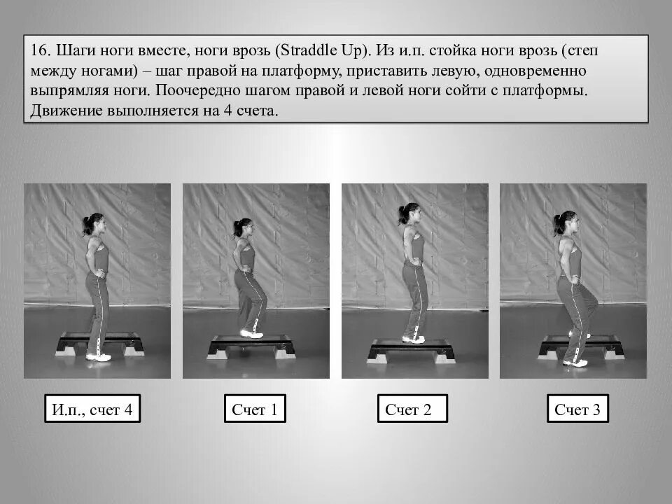 Плотный позиция. Основные движения степ-аэробики таблица. Название упражнений в степ аэробике. Основные шаги на степ платформе. Базовые шаги в степ аэробике.