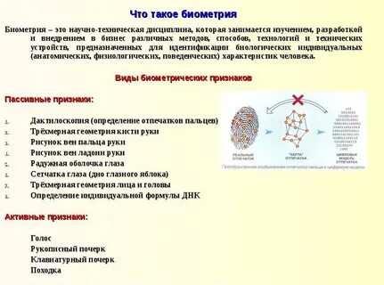 Какие данные являются биометрическими