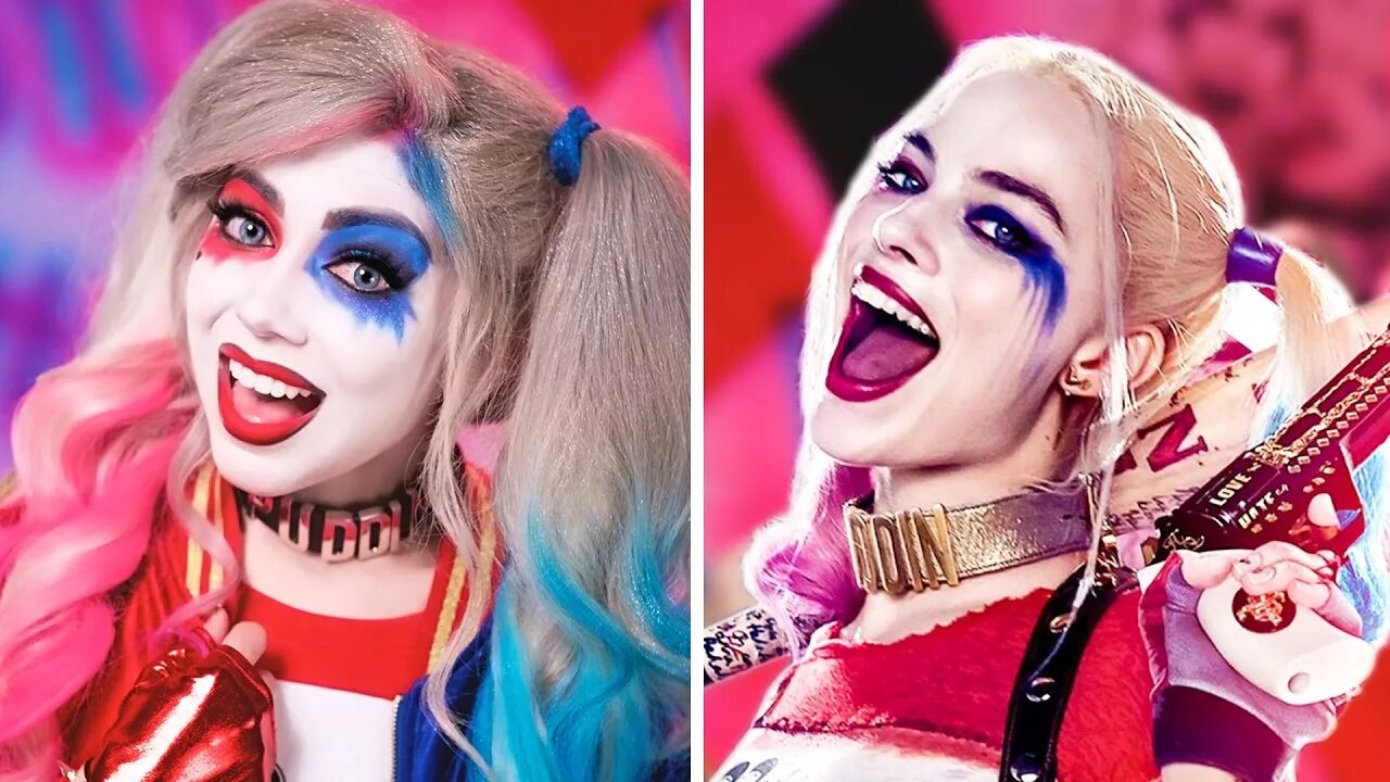 Как сделать харли квин. Харли квинн мейкап. харли квинн накраситься. make up харли квинн.