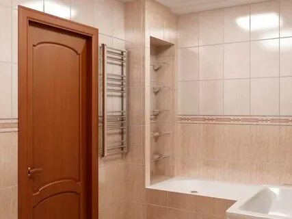 Короб в ванне с полками